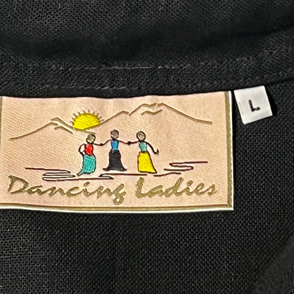 Beautiful "Dancing Ladies" Wearable Art Jacket One-of-a-Kind Hemp Size L - Picture 14 of 15